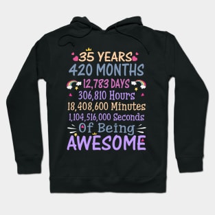 Birthday Gift 35 Years Old Being Awesome Hoodie